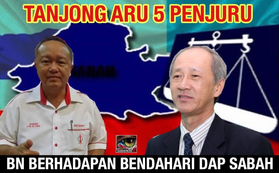 Tanjong Aru 5 Penjuru: Paling Sengit, BN lawan Bendahari DAP Sabah