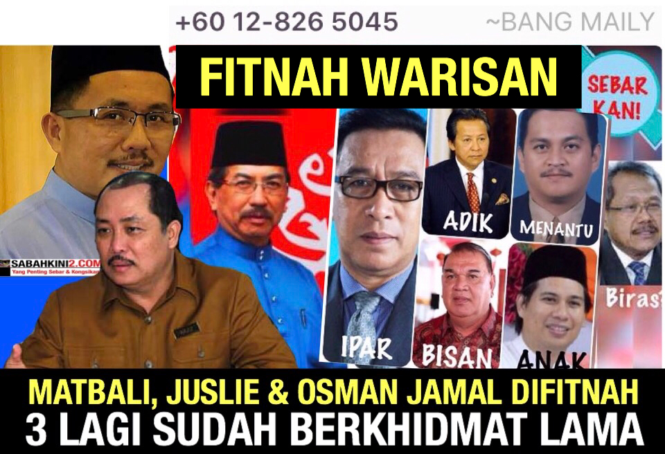 Calon Sabah: Fitnah Terhadap Keluarga Musa Aman, Osman Jamal, Juslie Ajirol dan Matbali