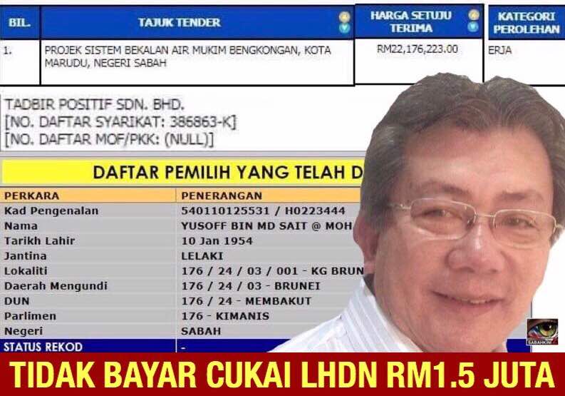 Kerana Cukai LHDN RM1.5 juta dan Hutang Bank, Yusof Tidak Dicalonkan Warisan