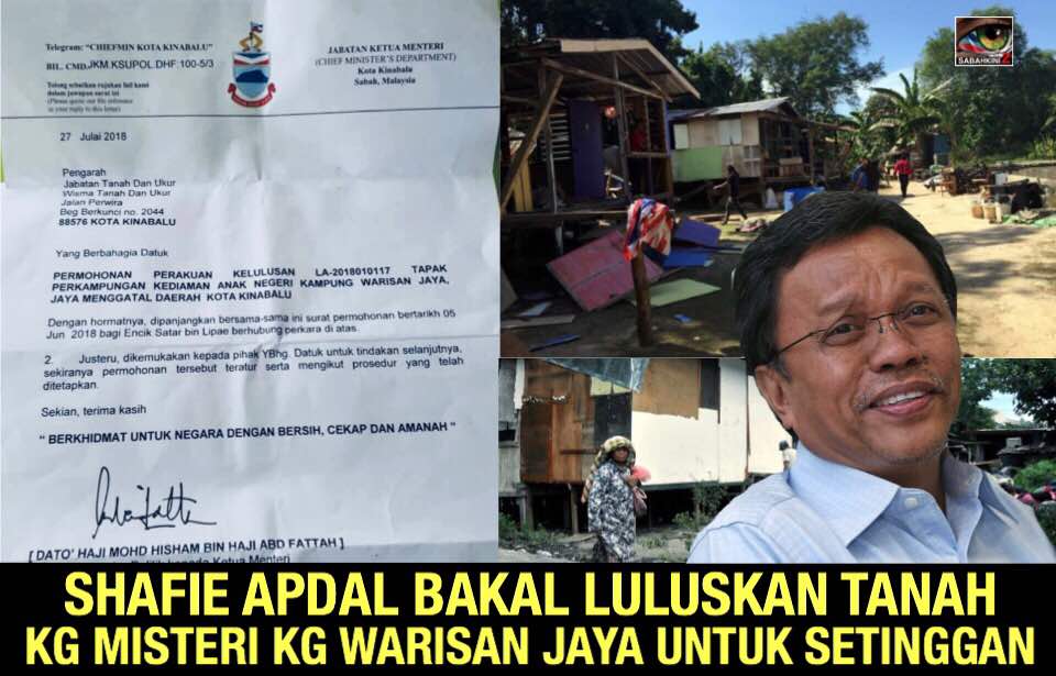 Terbongkar Kg Misteri Kg Warisan Jaya bakal diluluskan Shafie Apdal di Sepanggar