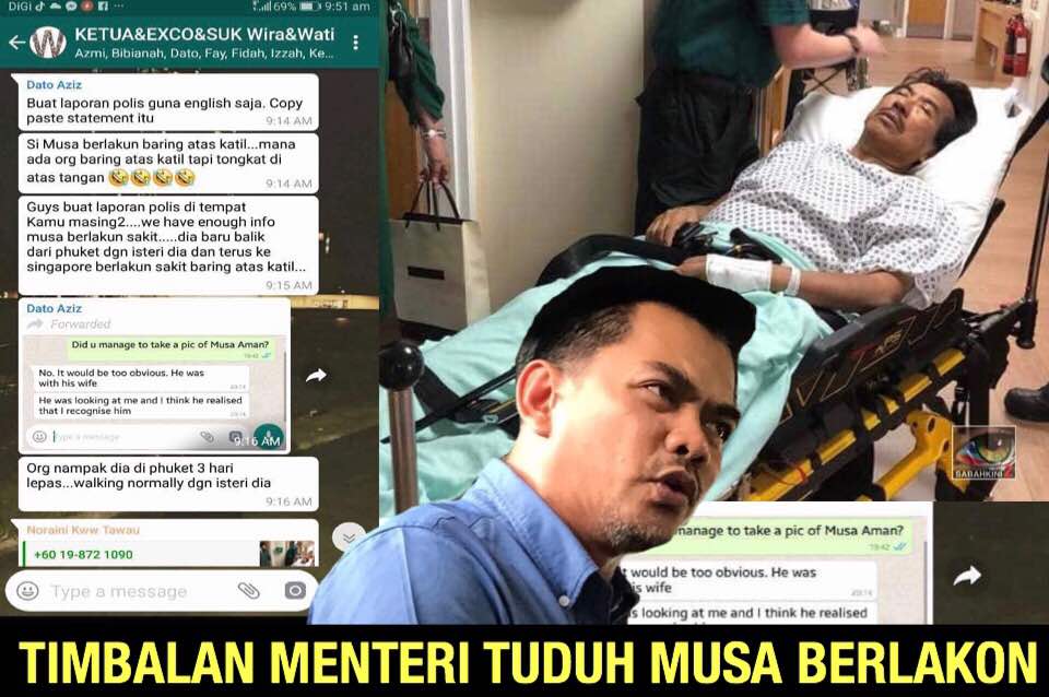Tular whatsapp Timbalan Menteri tuduh Musa Berlakon Sakit
