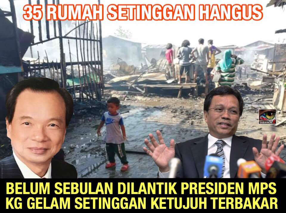 Belum sebulan taikun Sarawak Presiden MPS, Setinggan Kg Gelam terbakar