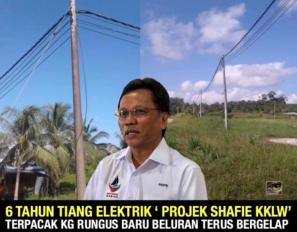 6 tahun tiang elektrik ‘Projek Shafie KKLW’ terpacak Kg Rungus Baru Beluran terus bergelap