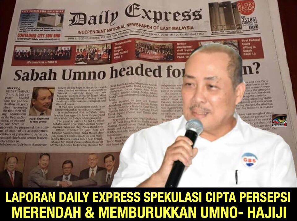 Laporan 'Kasar' Daily Express hanya spekulasi burukkan UMNO Sabah- Hajiji