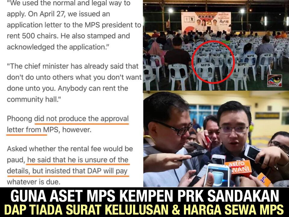 Aset MPS kempen PRK Sandakan: DAP gagal tunjuk surat kelulusan dan tidak tahu harga sewa