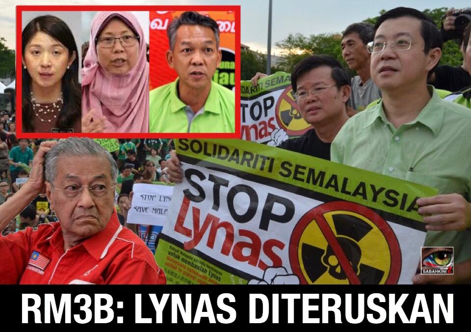 Kerana RM3b Lynas diteruskan pemimpin PH penentang Lynas malu melopong?