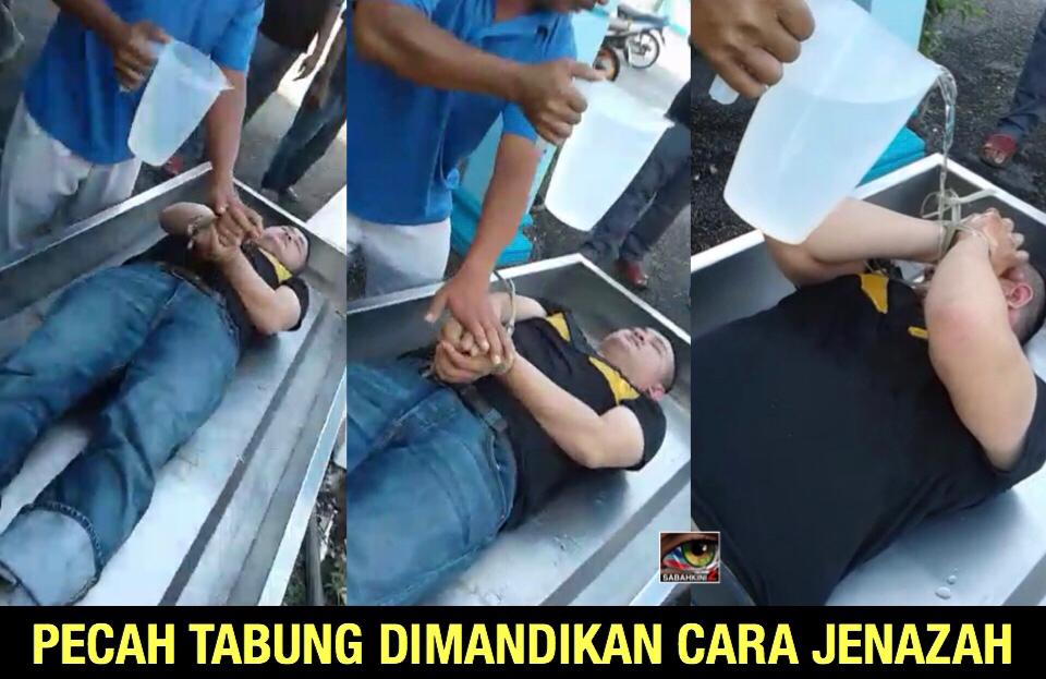 (VIDEO) Dimandikan cara jenazah kerana mencuri tabung masjid