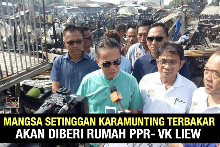 Mangsa setinggan Karamunting terbakar akan diberi rumah PPR - Datuk VK Liew