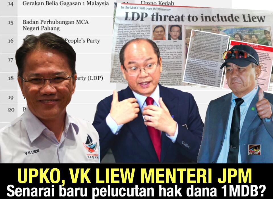 UPKO, Menteri JPM dalam senarai baru saman lucut hak dana 1MDB dikeluarkan SPRM?