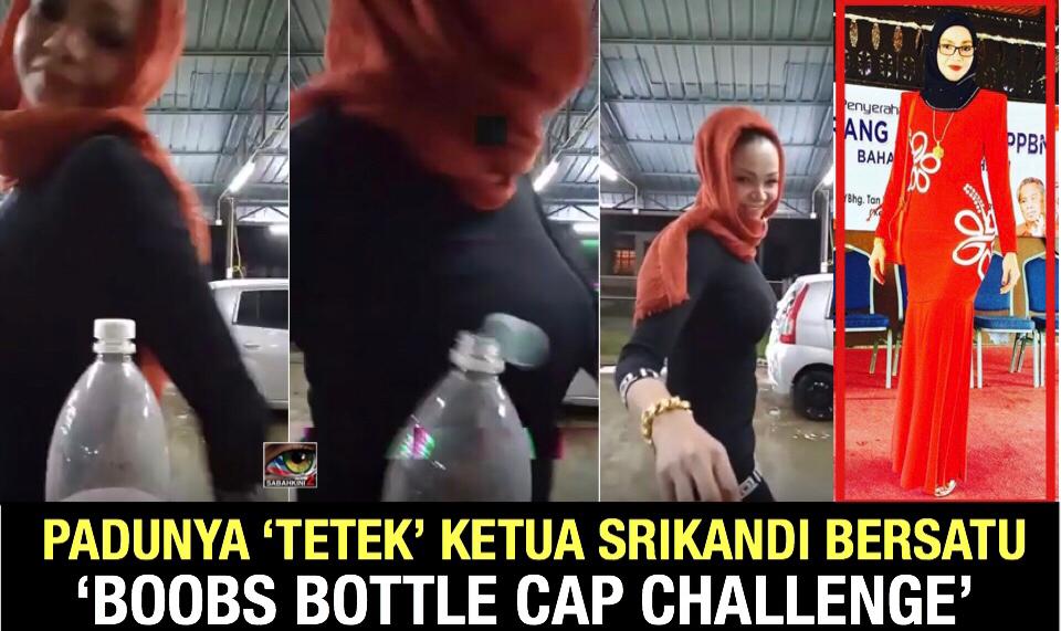 (VIDEO) Ketua Srikandi Bersatu tunjuk  aksi  'tetek'  padu dalam ‘bottle cap challenge’ 