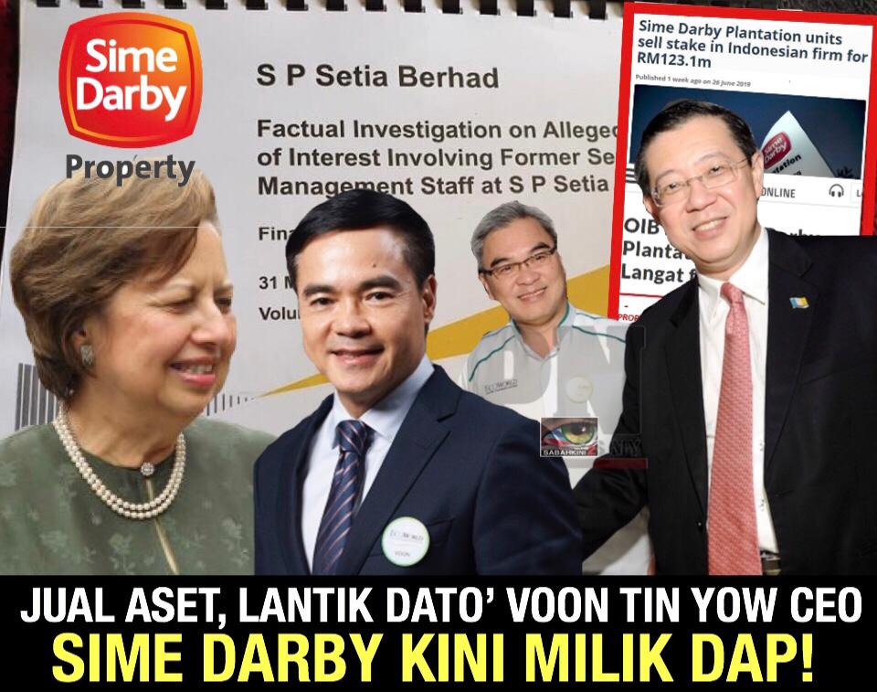Jual aset, lantik Dato' Voon Tin Yow CEO, Sime Darby kini milik DAP!