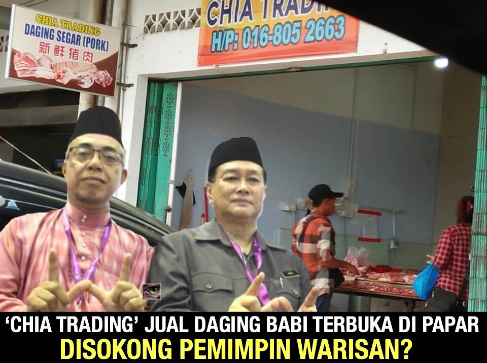 Lesen 'Chia Trading' jual daging babi terbuka di Papar disokong pemimpin Warisan?