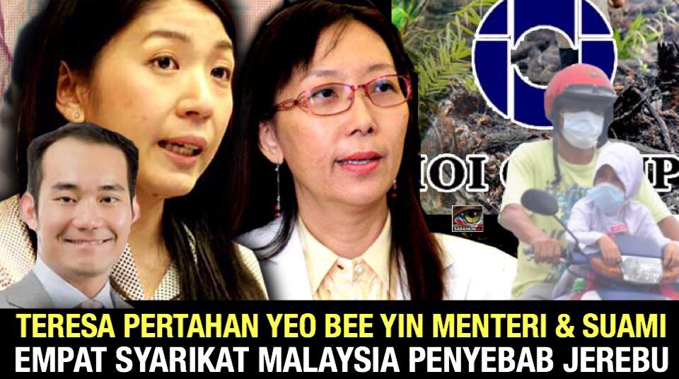 Rakyat terancam, Teresa Kok pertahan 4 syarikat termasuk suami Menteri DAP  punca jerebu