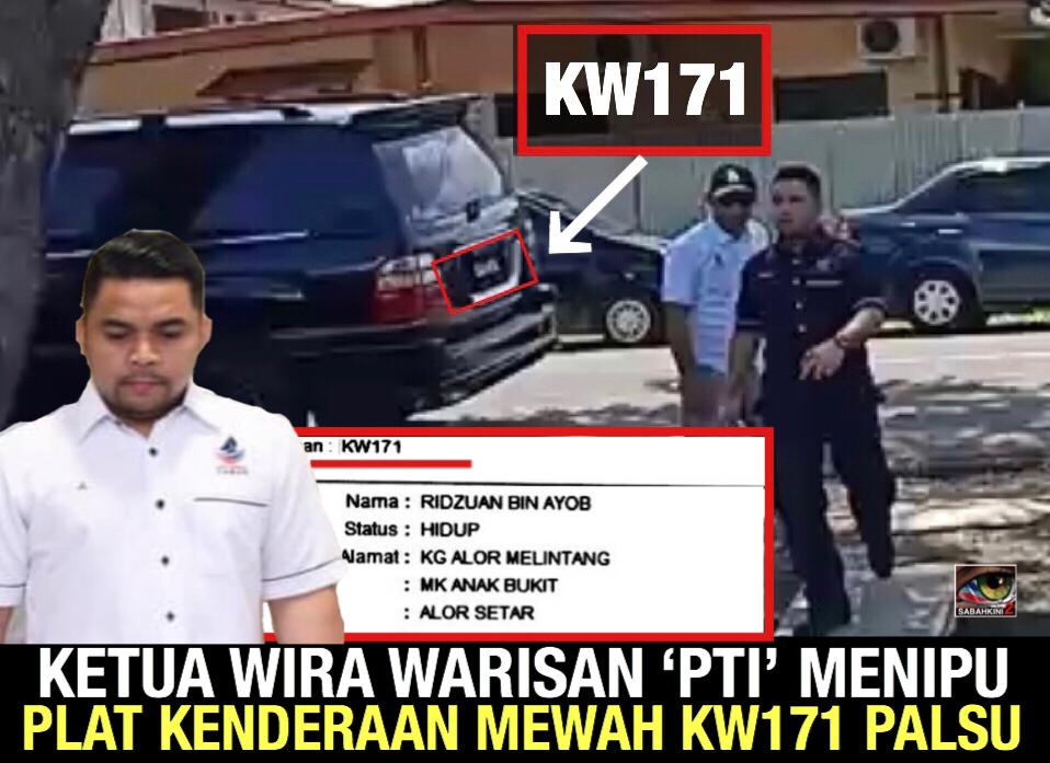 Memalukan! Ketua Wira Warisan 'PTI' menipu plat kenderaan mewah Toyota Land Cruiser KW171