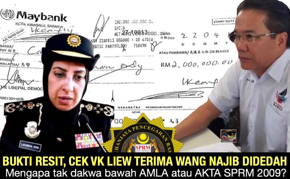 Bukti resit, cek RM2 juta Menteri JPM terima wang Najib, mengapa tak dakwa bawah AMLA atau Akta SPRM 2009?