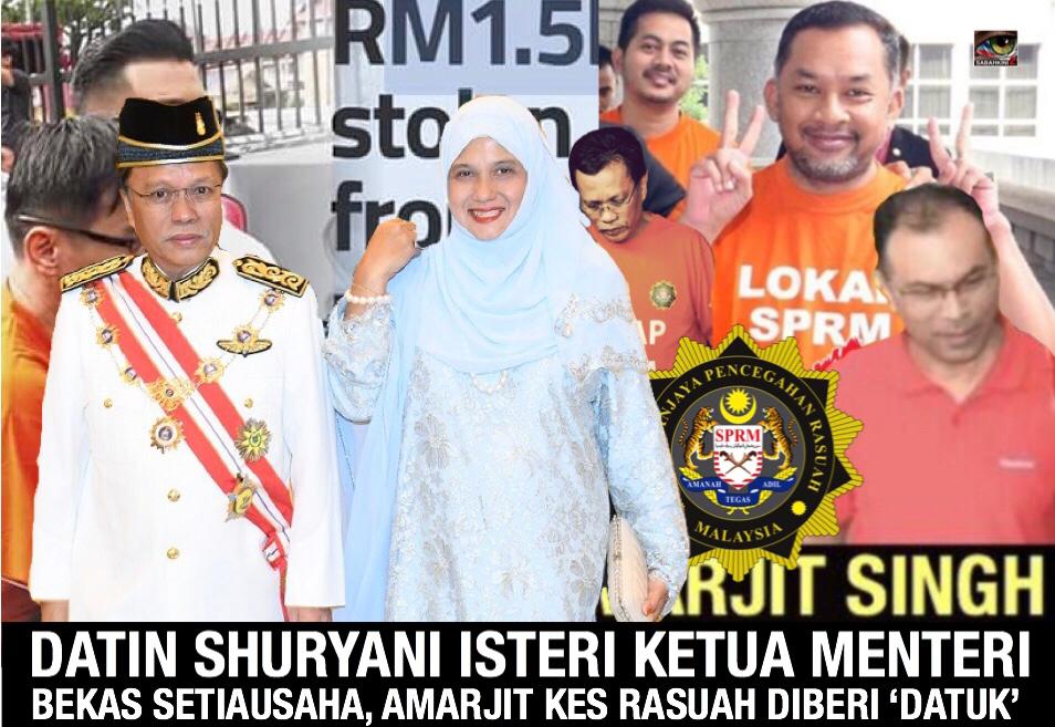 Isteri Ketua Menteri, Bekas Setiausaha Shafie, Amarjit yang pernah direman SPRM diberi ‘Datuk’