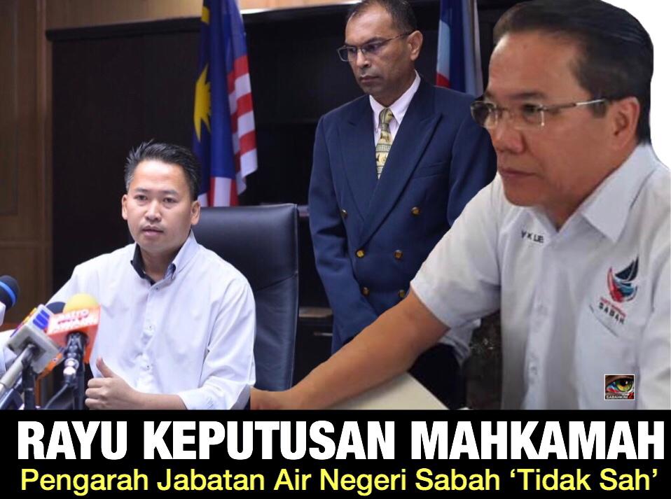 Kerajaan negeri guna Menteri JPM rayu keputusan mahkamah pengarah Jabatan Air Sabah 'tidak sah' 