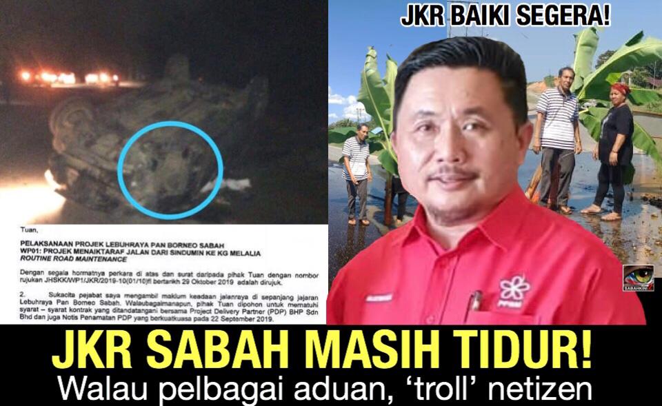 Tayar pecah, netizen 'troll' tanam pokok pisang, kini sebabkan kematian tapi JKR Sabah masih tidur!