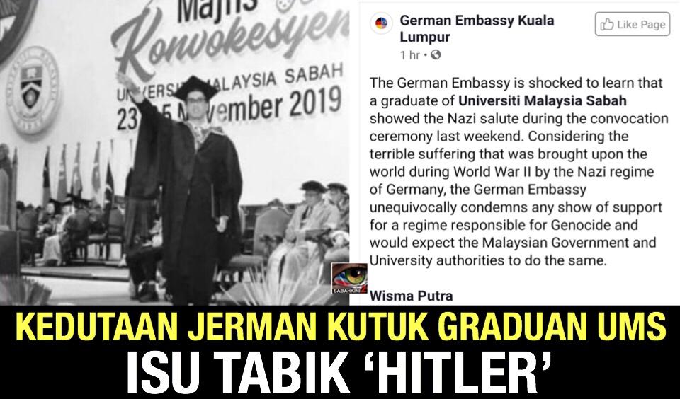Kini Kedutaan Jerman kutuk graduan UMS tabik cara 'Hitler'