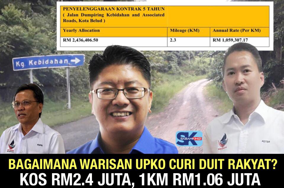 Bukti Menteri Warisan, UPKO 'Curi' Duit Rakyat! Jalan 2.3KM, Kos RM1.06 juta 1KM, Rakyat dapat jalan teruk