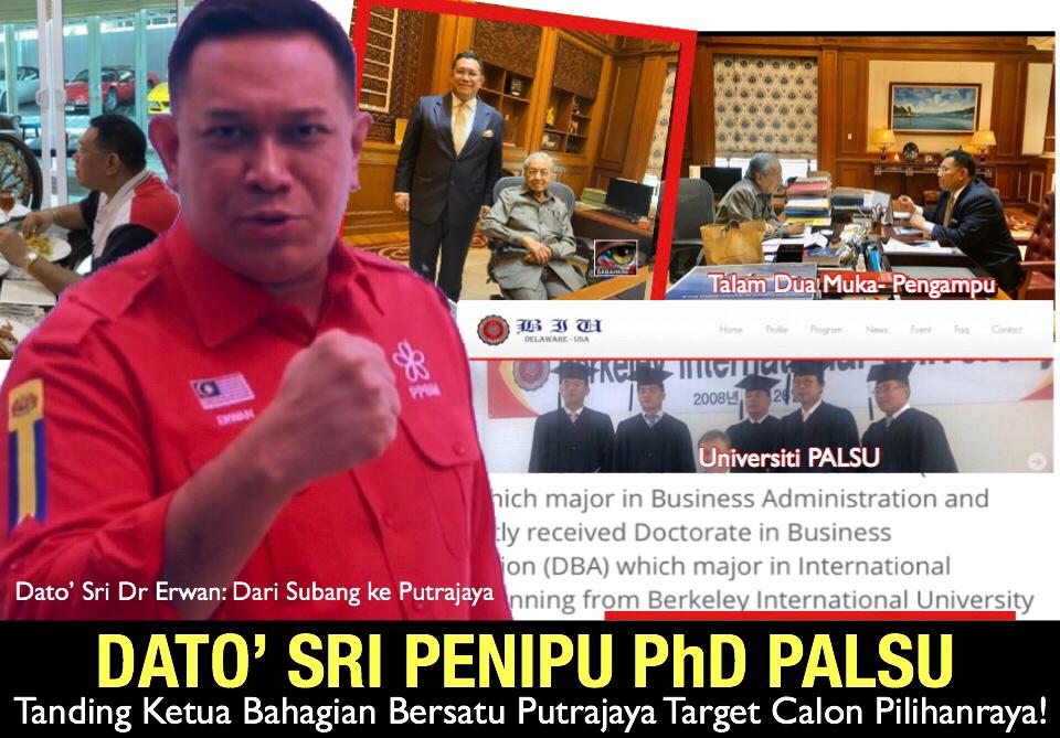 Dato' Sri Penipu PhD PALSU tanding Ketua Bahagian Bersatu Putrajaya target calon Pilihanraya!