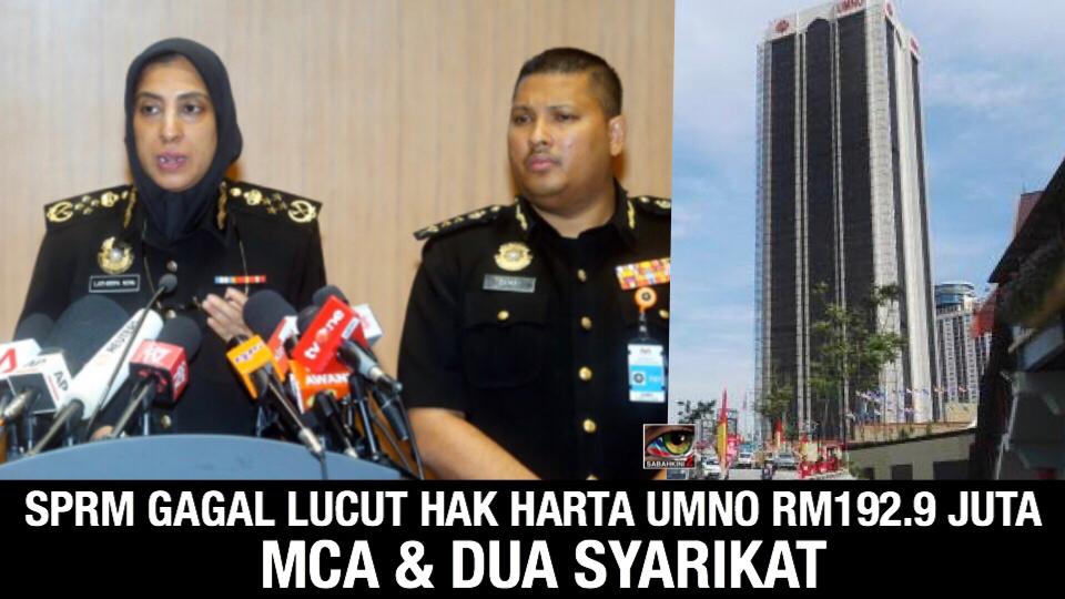 SPRM gagal lucut hak harta UMNO RM192.9 juta, MCA, dua syarikat