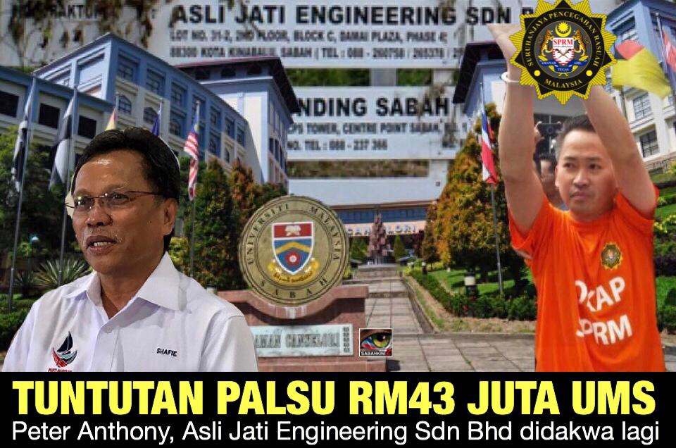 Tuntutan Palsu RM43 juta UMS: Peter Anthony, Asli Jati Engineering didakwa lagi