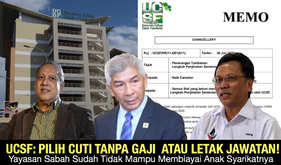 Kolej Universiti Yayasan Sabah Nazak: Pilih Cuti Tanpa Gaji atau Notis letak jawatan!