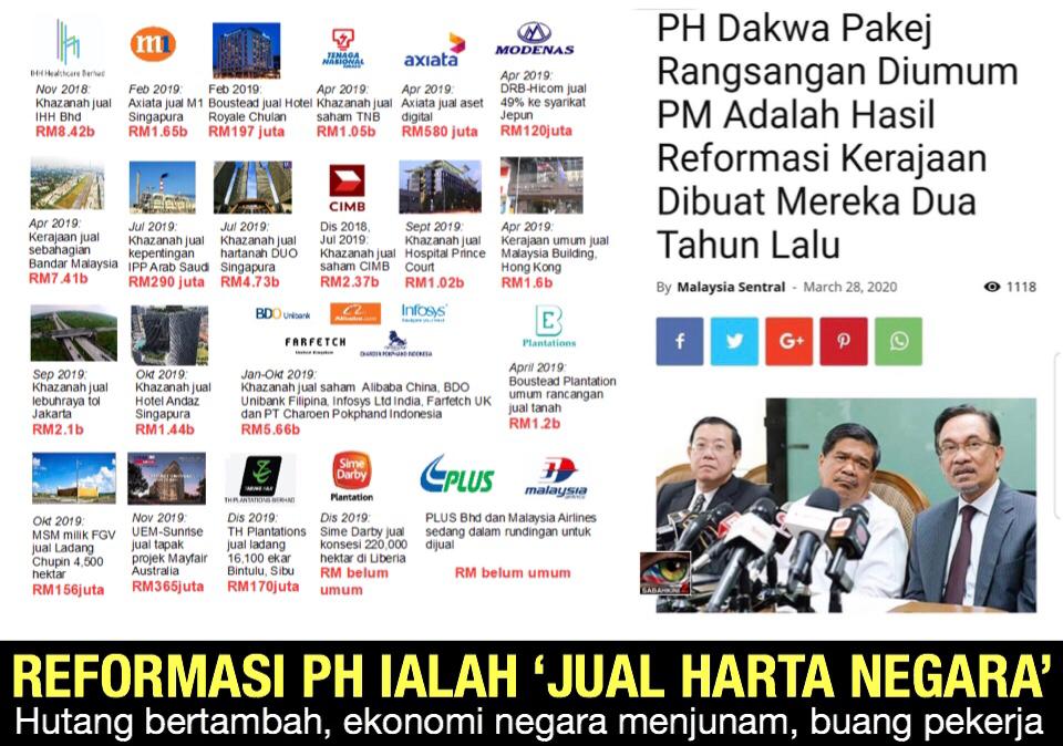 Tak Malu Anwar! Reformasi PH ialah 'Jual Harta Negara'