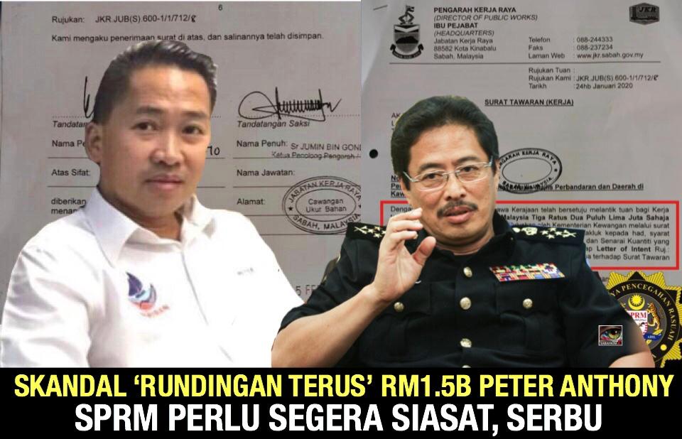 Skandal 'Rundingan Terus' RM1.5B syarikat kroni Peter Anthony,  SPRM perlu segera siasat, serbu