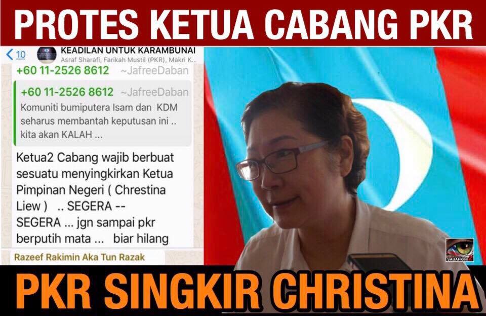 Gadai Kerusi PKR kepada DAP: Ketua Cabang mahu singkir Christina