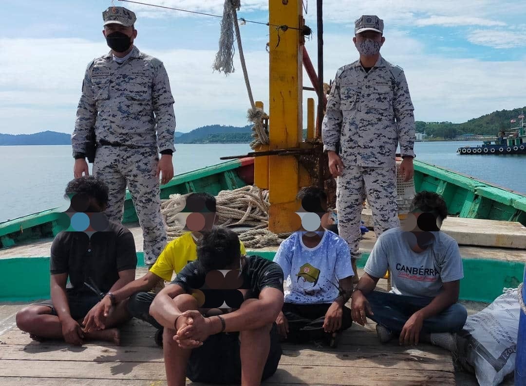 Maritim Malaysia berkas 5 warga asing, tiada dokumen