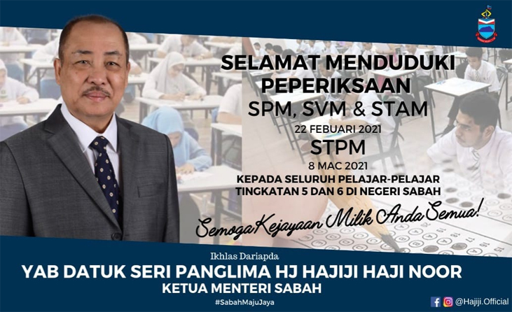 Ketua Menteri Doakan Kejayaan Pelajar SPM Sabah