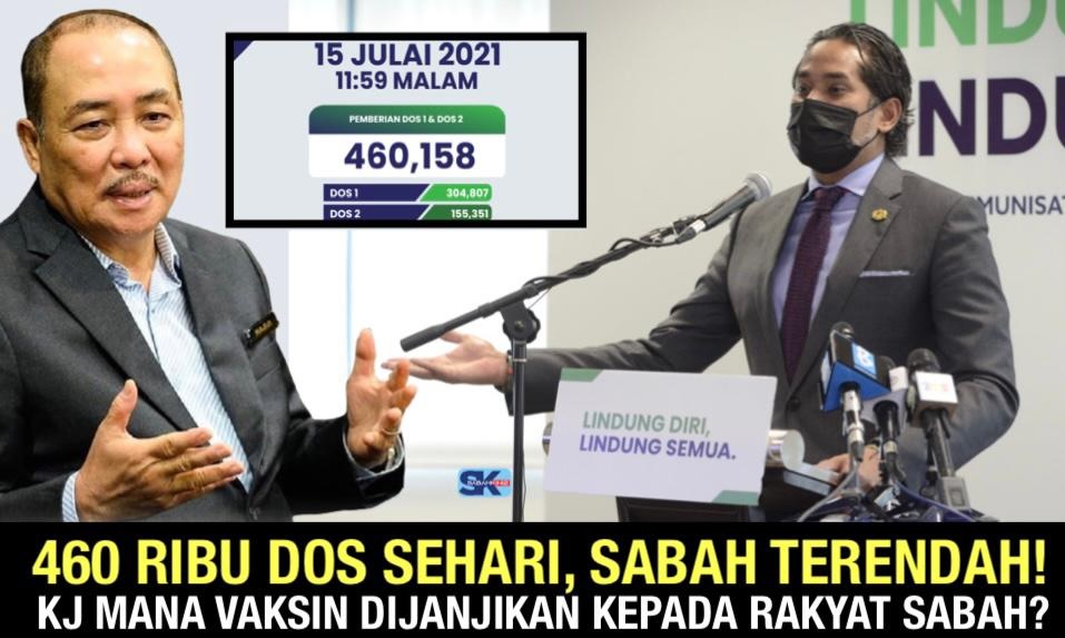 460 ribu dos sehari, Sabah terendah! KJ mana vaksin dijanjikan kepada rakyat Sabah?