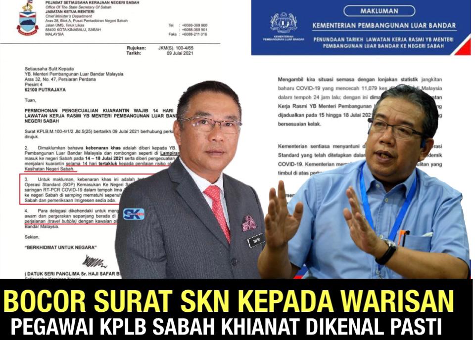 Bocor surat SKN kepada Warisan,  Pegawai KPLB Sabah khianat dikenalpasti