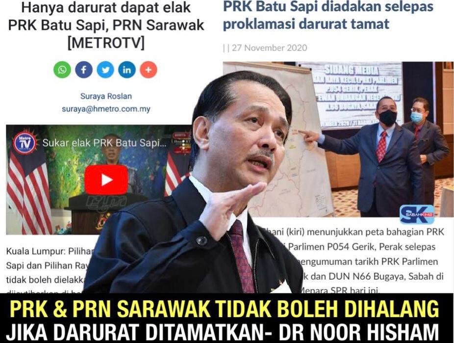 PRK dan PRN Sarawak tidak boleh dihalang jika darurat ditamatkan kata Dr Noor Hisham