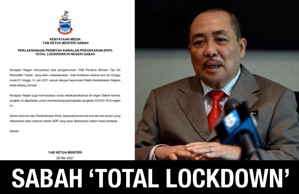 Sabah turut laksana 'total lockdown'