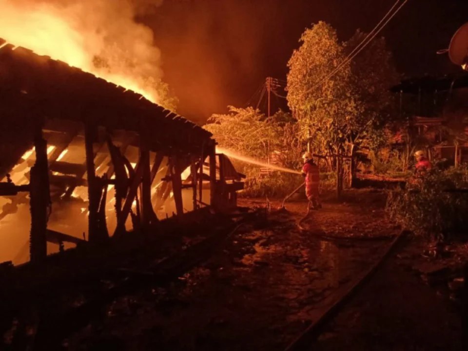 Empat buah rumah musnah terbakar di Keningau