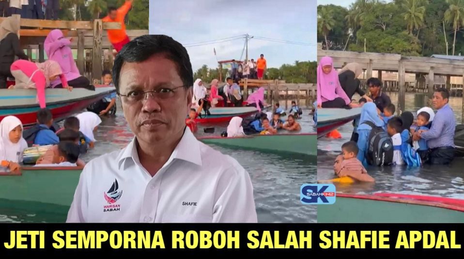 [VIDEO] Salah Shafie Apdal Warisan: Jeti roboh di Semporna, 25 murid sekolah terjatuh dalam laut 