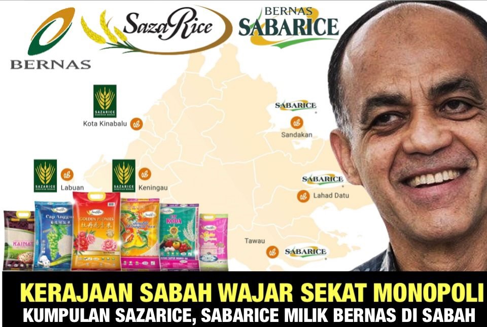 Harga beras naik: Kerajaan Sabah wajar sekat monopoli Kumpulan Sazarice, Sabarice milik BERNAS di Sabah