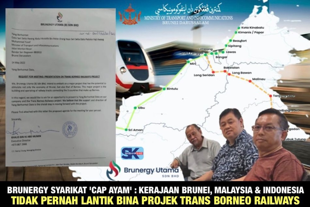Brunergy Syarikat 'Cap Ayam': Kerajaan Brunei, Malaysia, Indonesia tak pernah lantik bina Projek Trans Borneo Railways