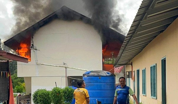 Asrama SK Pinapak terbakar pagi tadi
