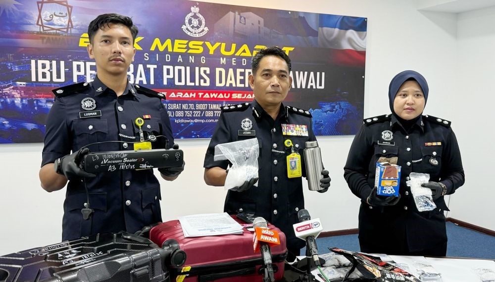 Polis tahan dua lelaki bawa 2.5kg syabu di Lapangan Terbang Tawau